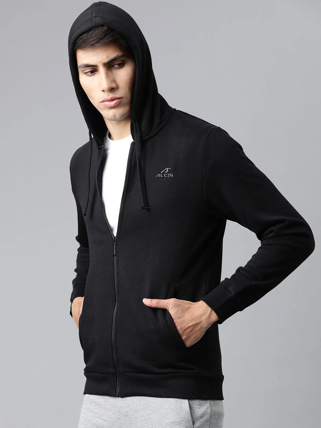 ALCIS Men Solid Black Jacket