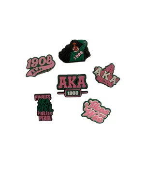 Alpha Kappa Alpha  Shoe Charms 6pcs Shoe Charms Decoration/Croc Charms