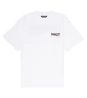 Balenciaga Kids Embroidered Cotton T-Shirt, White