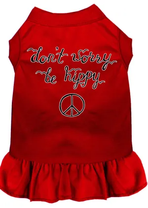 Be Hippy Screen Print Dog Dress Red Xxxl (20)