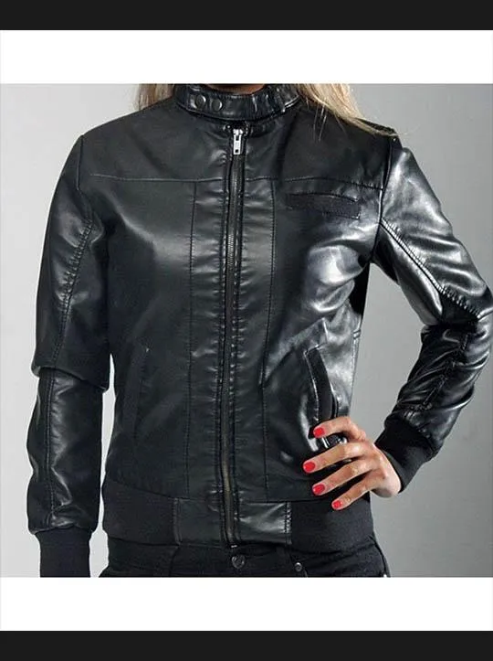 Black Bomber Leather Jacket