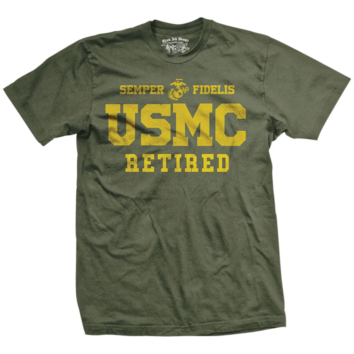 Black Ink Design USMC Retired T-Shirt