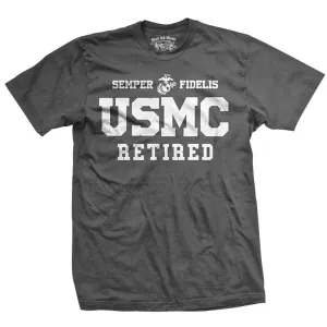 Black Ink Design USMC Retired T-Shirt