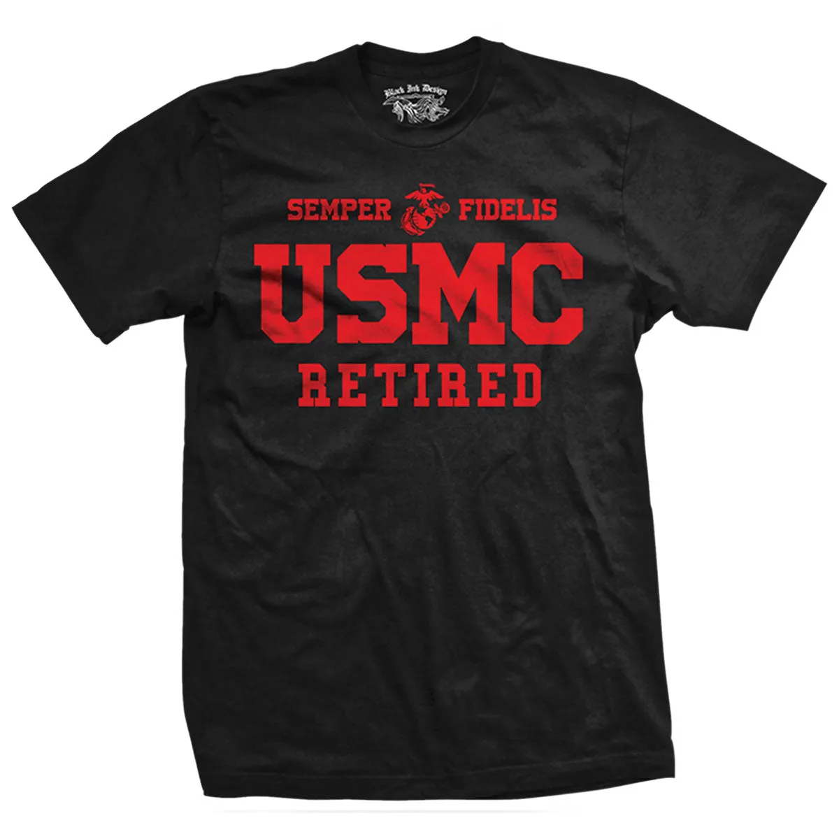 Black Ink Design USMC Retired T-Shirt