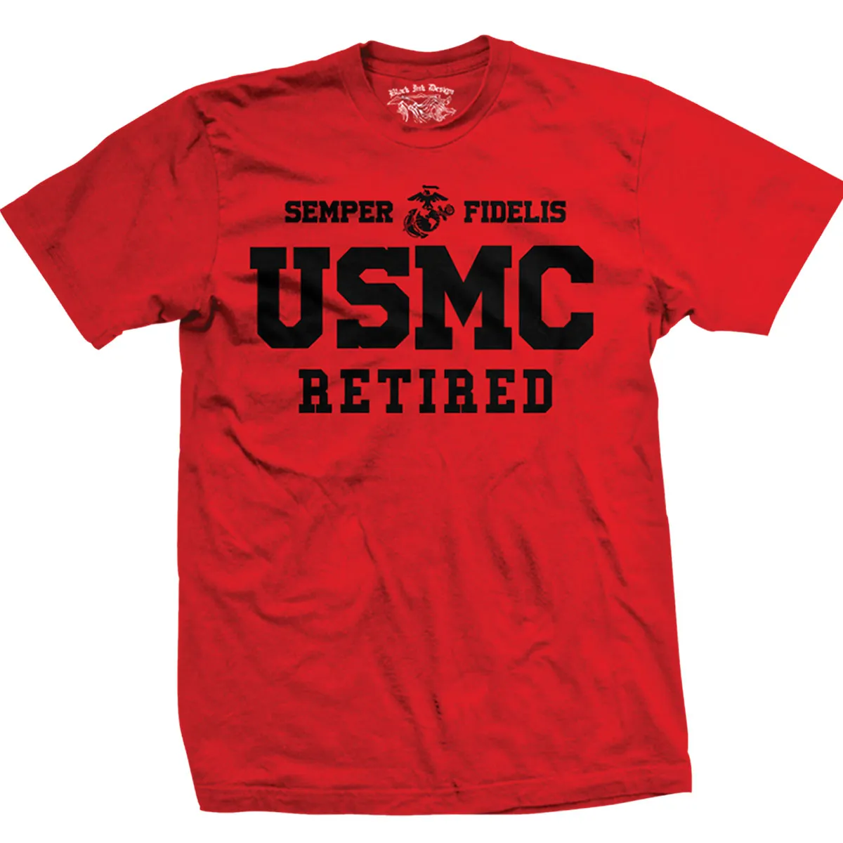 Black Ink Design USMC Retired T-Shirt