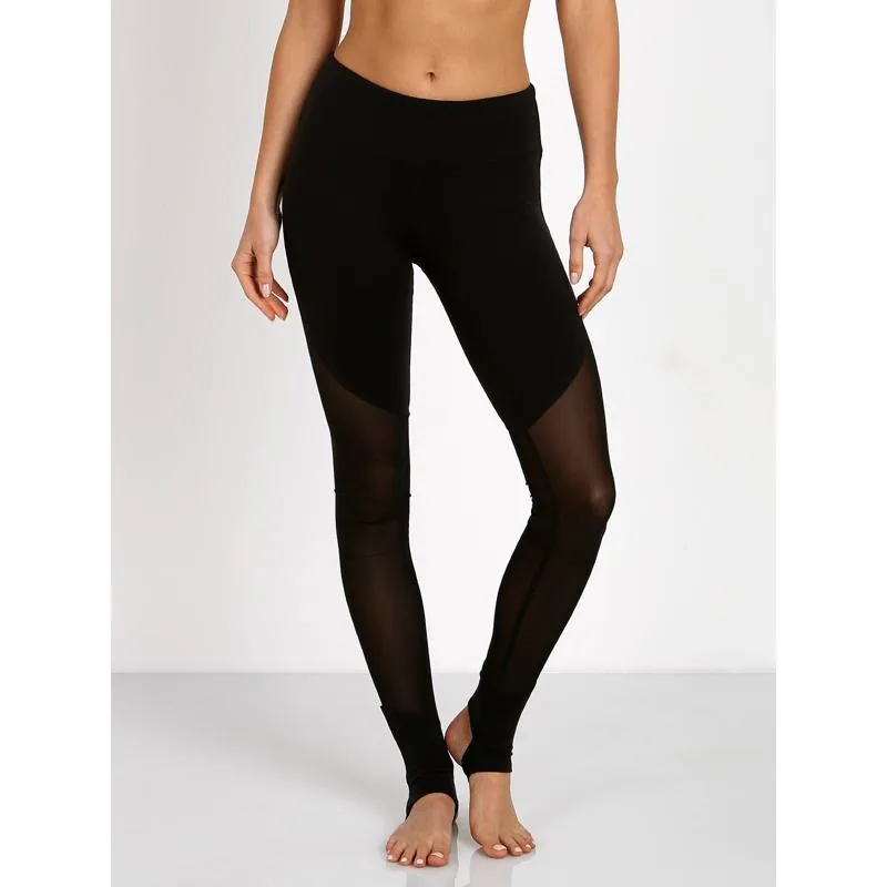 Black Veil Elasticity Patchwork Fitness Yoga Sports Leggings