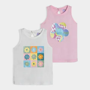 Bloom Printed Vest Pack of 2