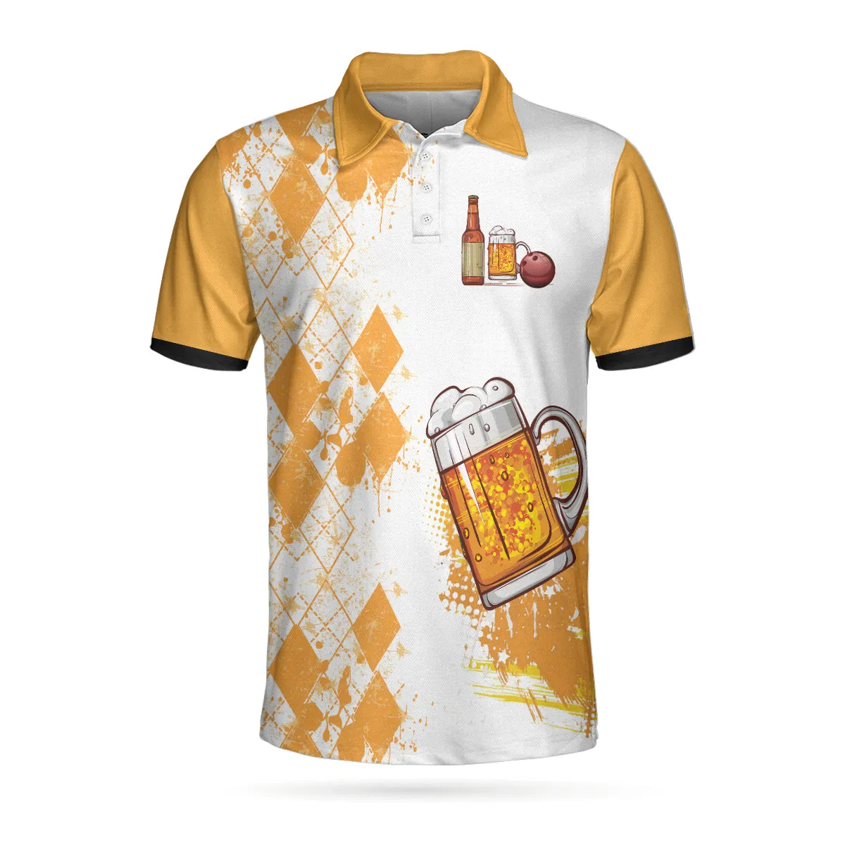 Bowling Solves My Most Problems Drinking Solves The Rest Polo Shirt, Argyle Pattern Beer Polo Shirt, Bowling Shirt For Men Coolspod