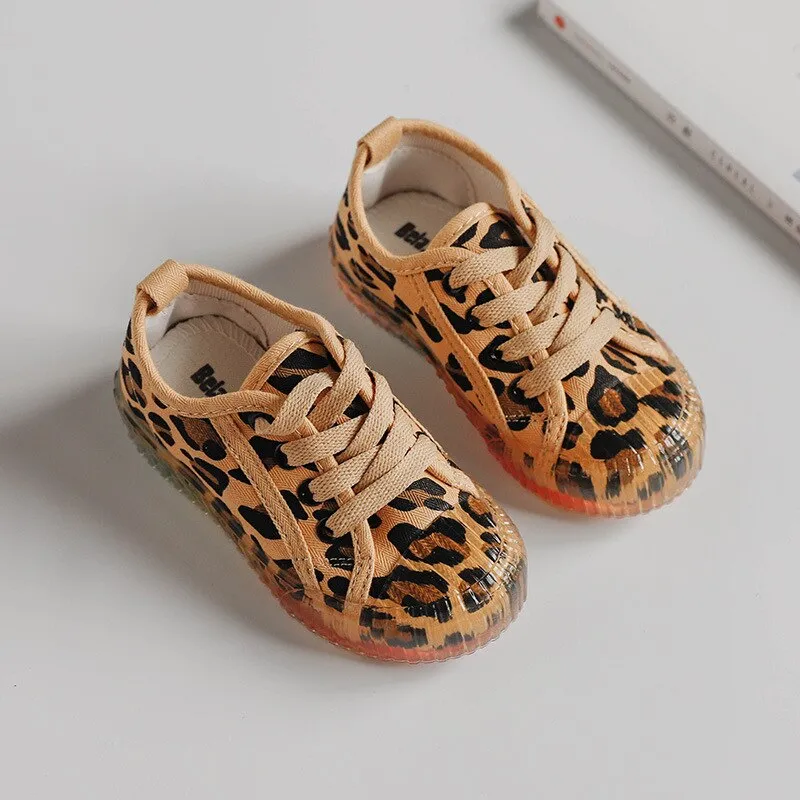 Casual Animal Print Canvas Soft Sole Cool Shoes For Kids