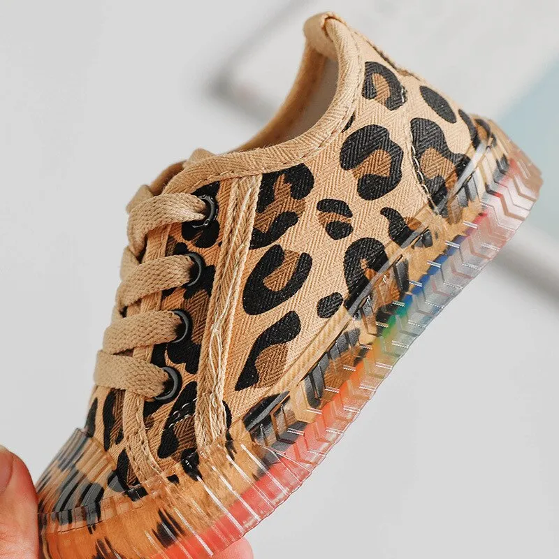 Casual Animal Print Canvas Soft Sole Cool Shoes For Kids