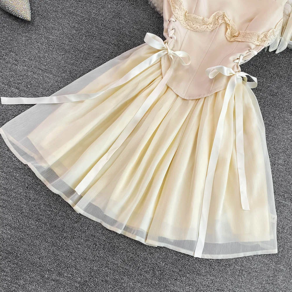 Champagne A-line short dress fashion dress     S319