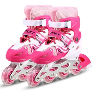 Children Roller Skates Adjustable Inline Skating Shoes (Size 35-38)