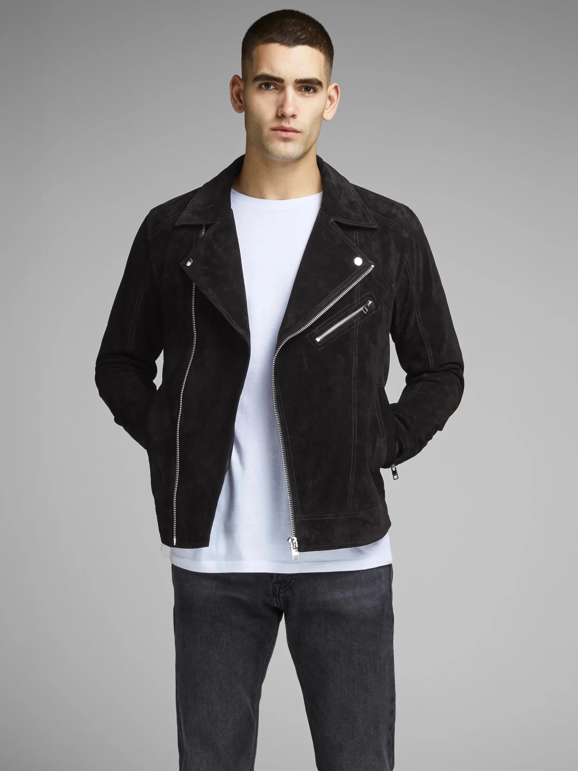 Classic Winter Genuine Suede Leather Jacket For Men | Biker Jacket