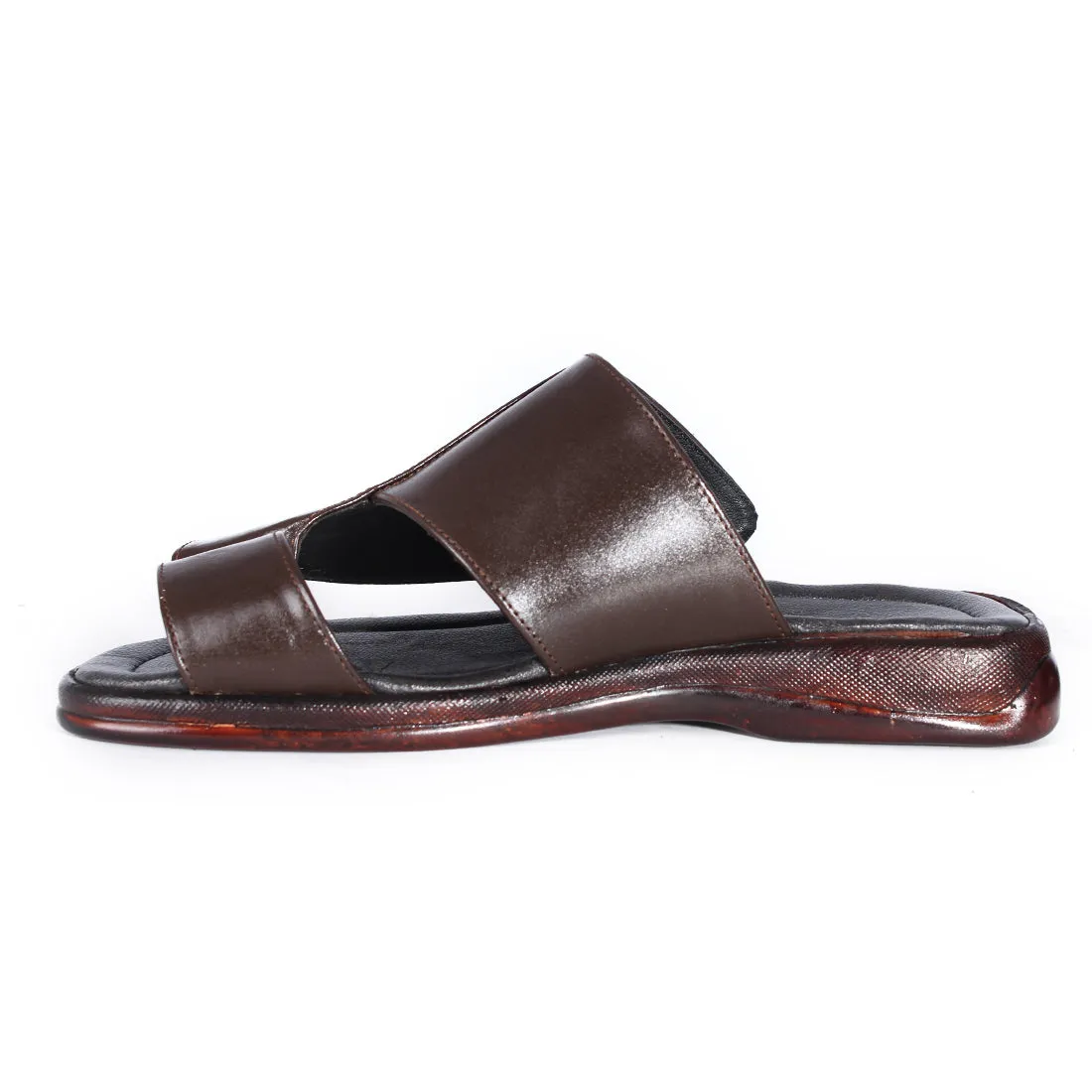 Comfort men Slides/ 100% genuine leather/ handmade/ brown -6865