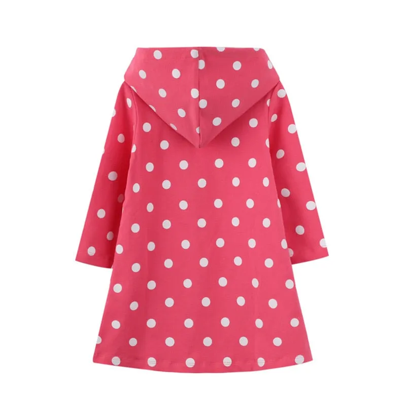 Cotton Hooded Stylish Long Sleeved Girls Dress