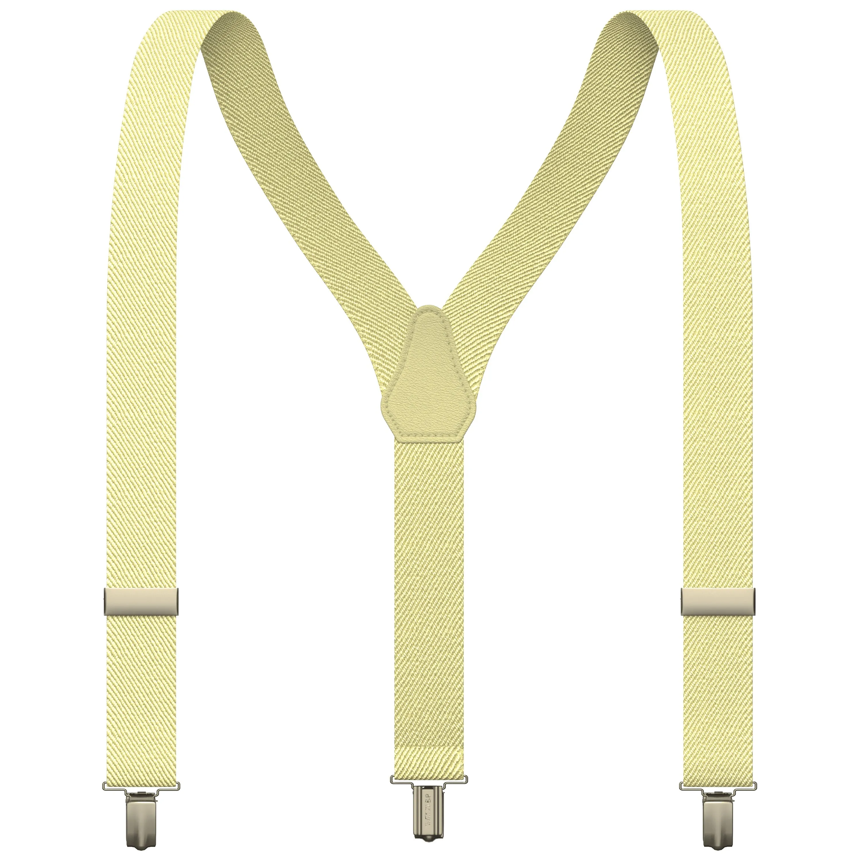 Cream Slim Suspenders for Men & Women Boys & Girls Y-back Shape 1 inch wide