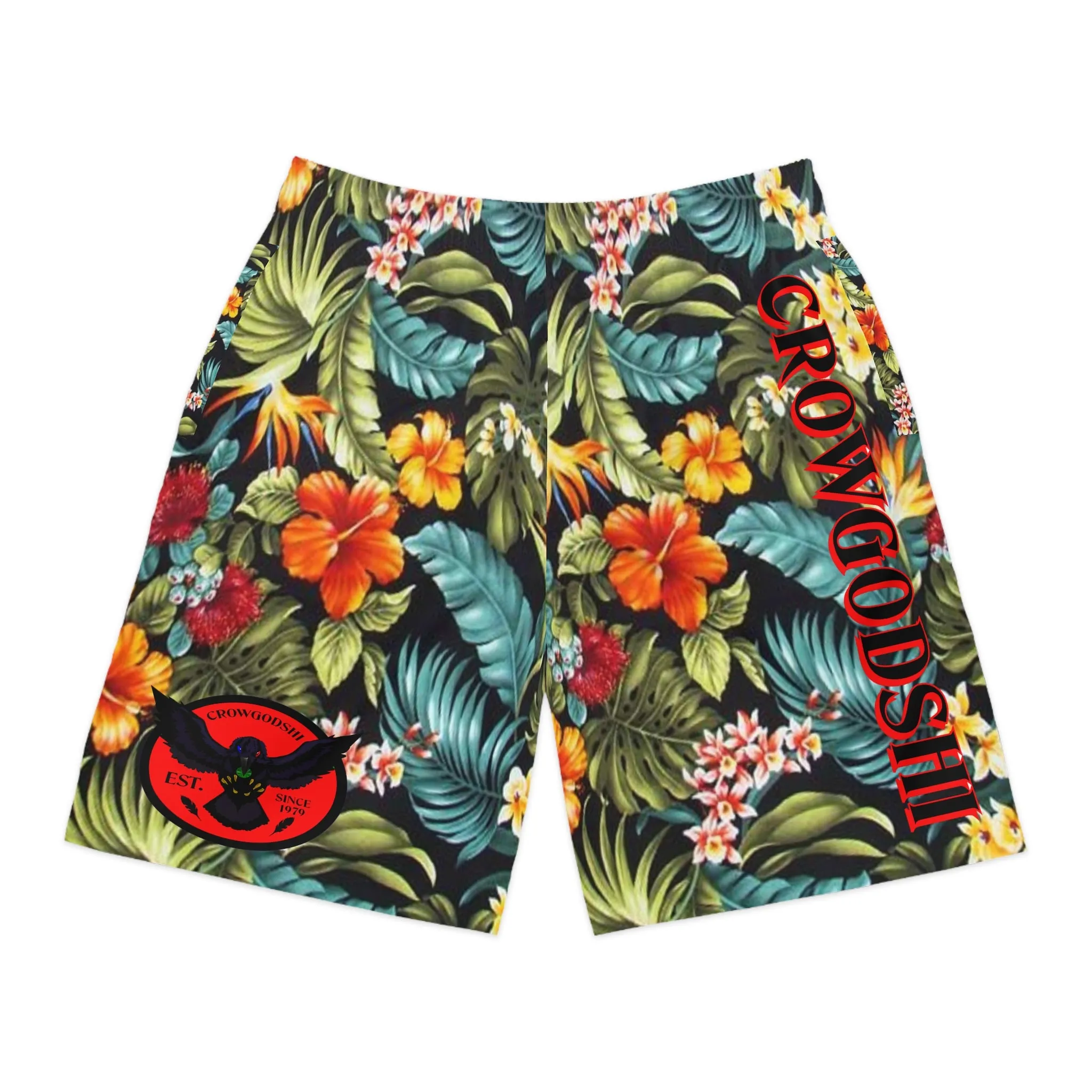 Crowgodshi Men's Hawaiian Wild Flowers Shorts