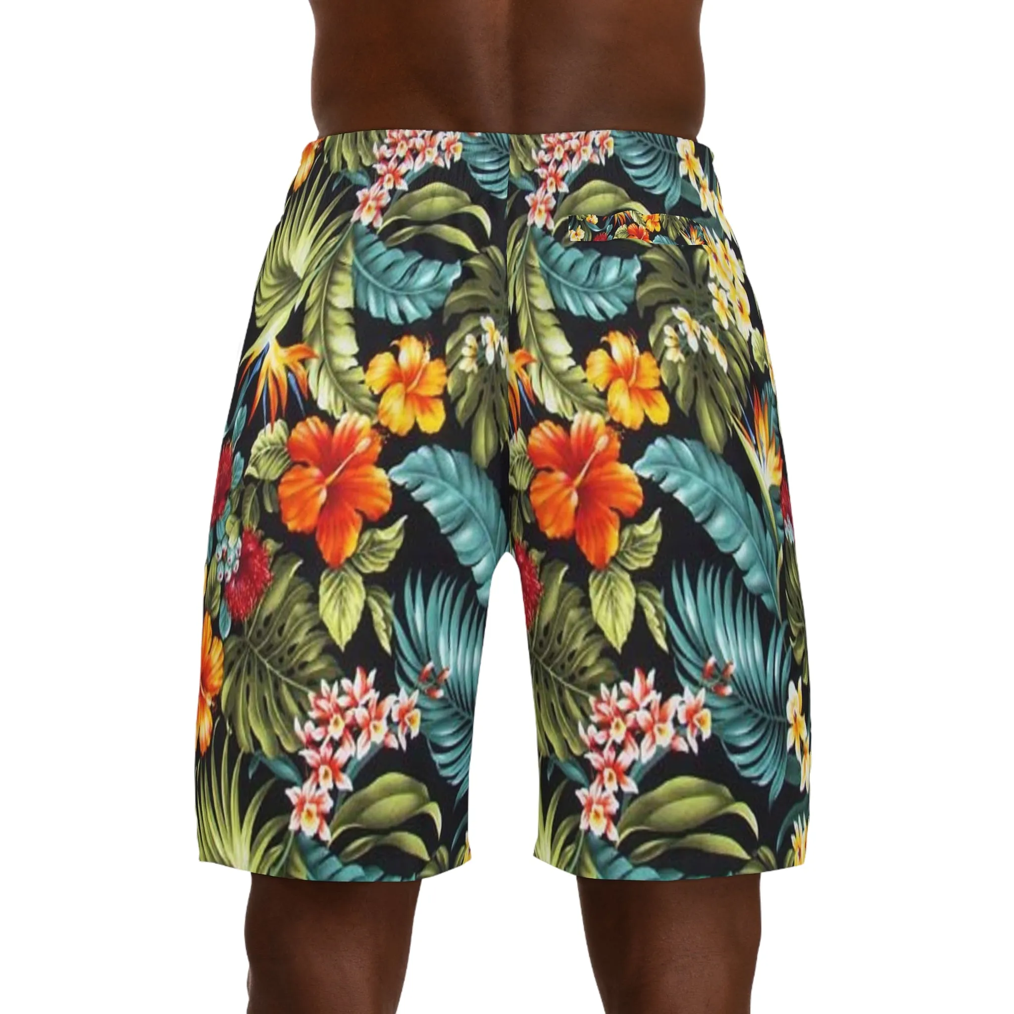 Crowgodshi Men's Hawaiian Wild Flowers Shorts