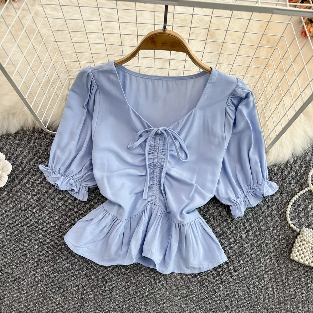 Cute drawstring crop top      S509