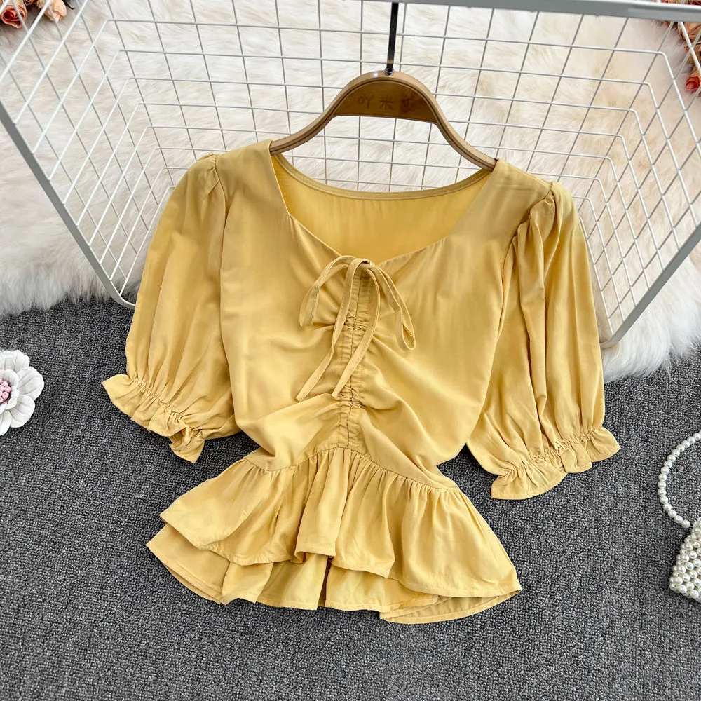 Cute drawstring crop top      S509