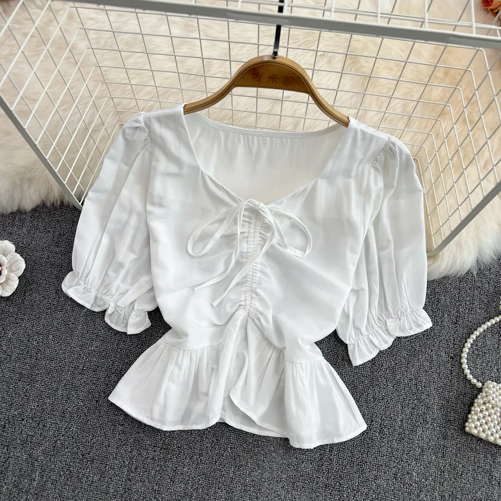 Cute drawstring crop top      S509