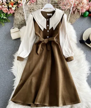 Cute long sleeve dress fashion girl dress   S51