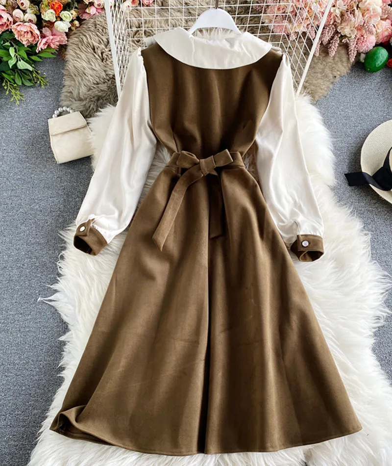 Cute long sleeve dress fashion girl dress   S51