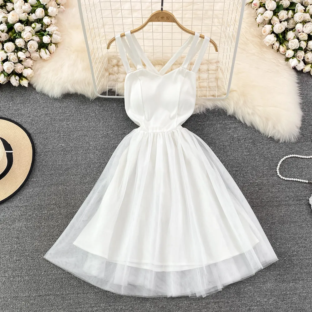 Cute tulle short A line dress fashion dress    S388