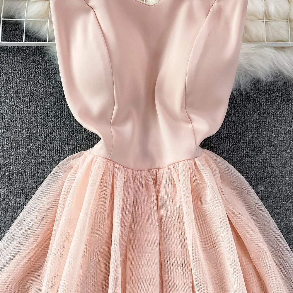 Cute tulle short A line dress fashion dress    S388