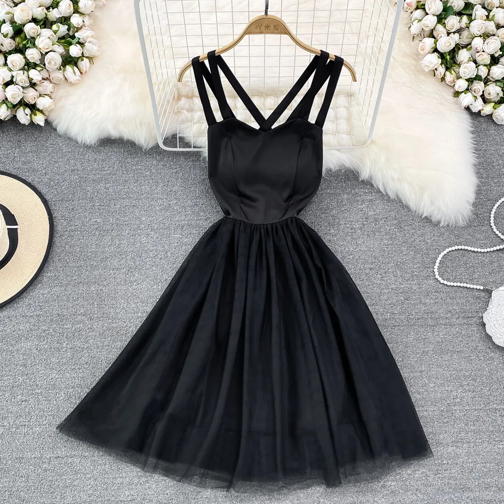 Cute tulle short A line dress fashion dress    S388