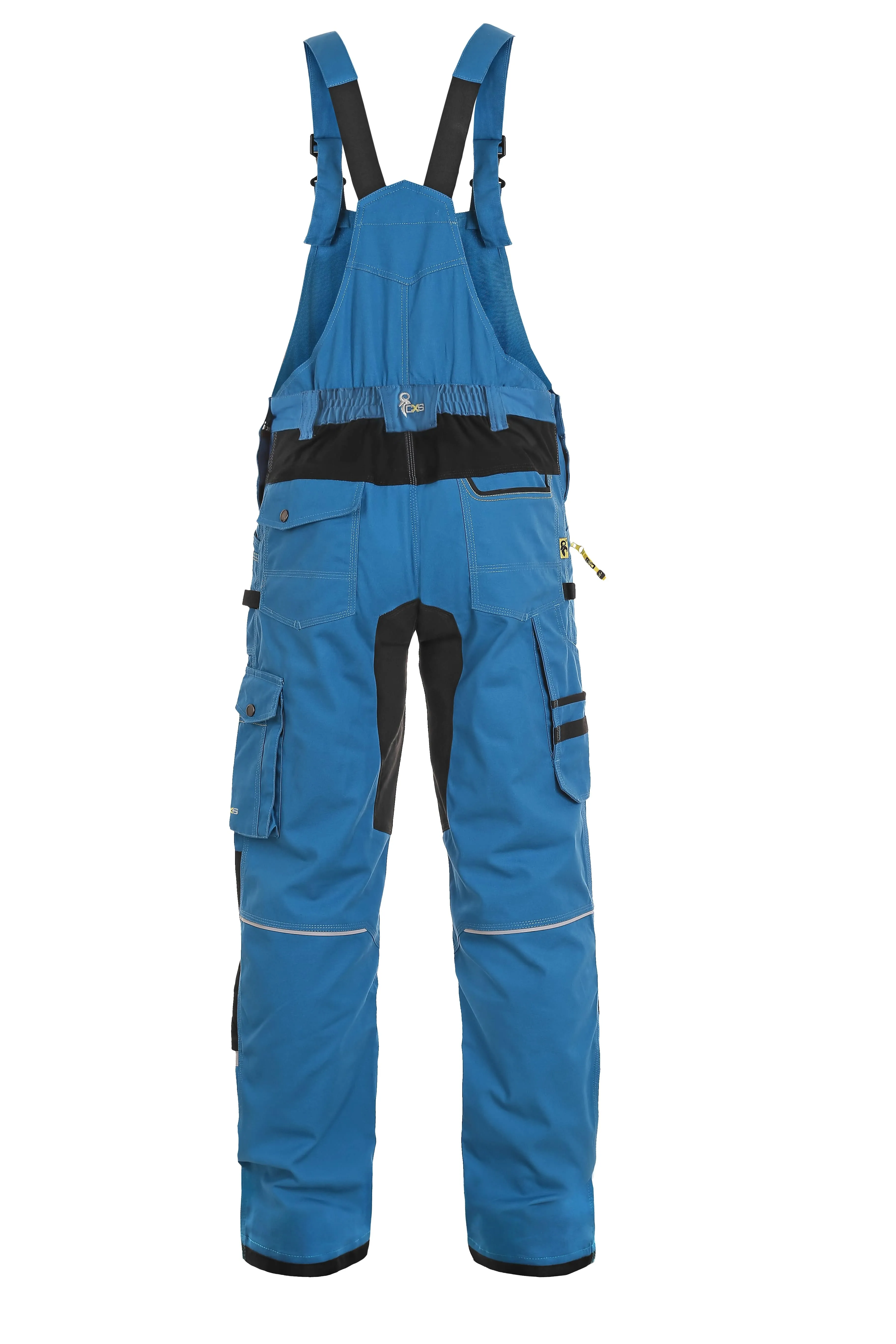 CXS STRETCH, BRIGHT BLUE-BLACK, MEN ́S WORK PANTS WITH BIB