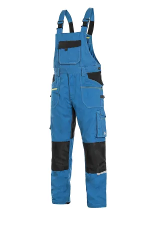 CXS STRETCH, BRIGHT BLUE-BLACK, MEN ́S WORK PANTS WITH BIB