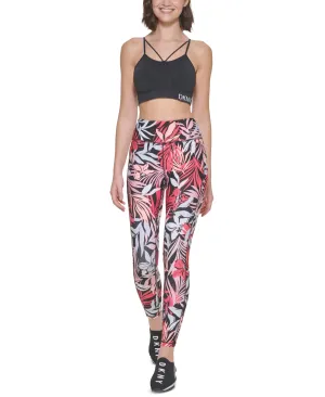 DKNY Women's Printed High Waist 7/8 Leggings Pink Size Small