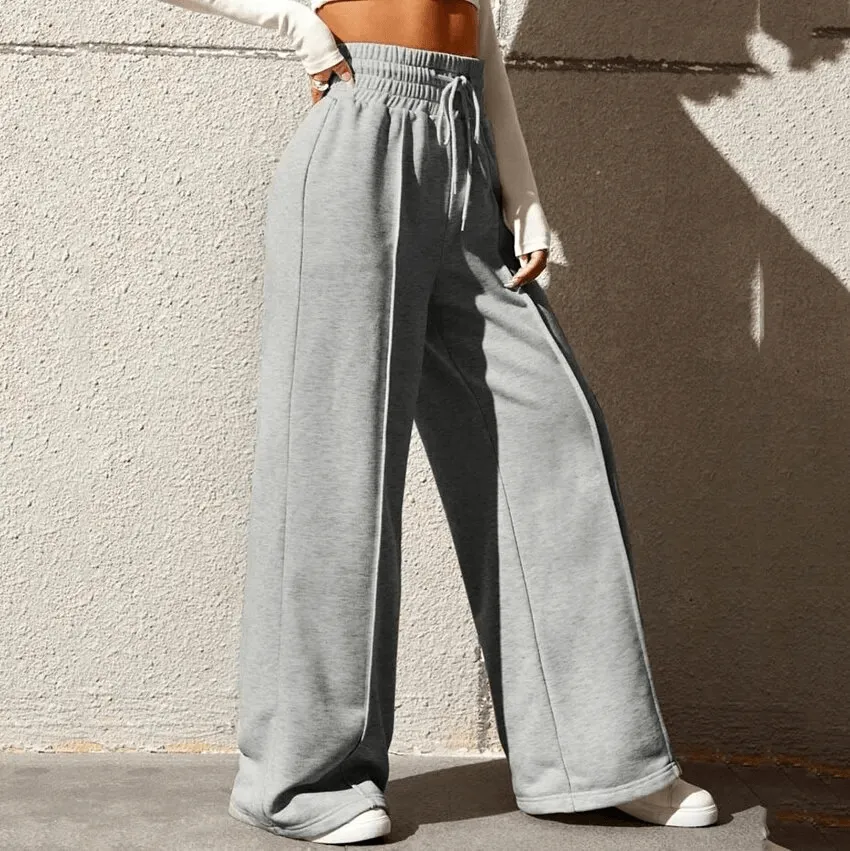 Drawstring Pleated Wide Leg Straight Pants for Women - SF1662