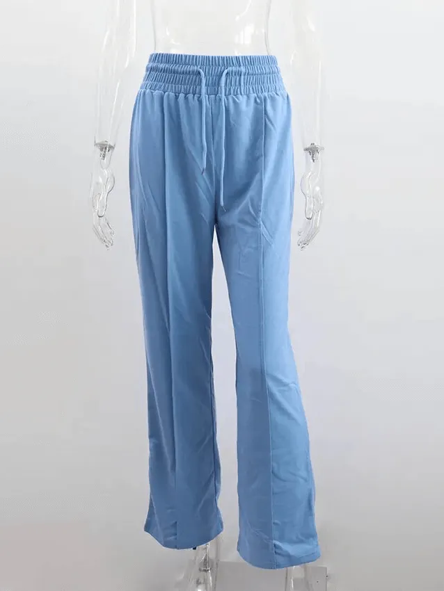 Drawstring Pleated Wide Leg Straight Pants for Women - SF1662