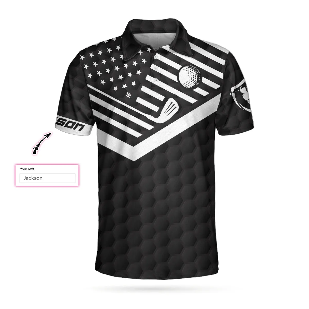 Drive It Like You Stole It Golf Custom Polo Shirt, Black American Flag Personalized Golf Shirt For Men Coolspod