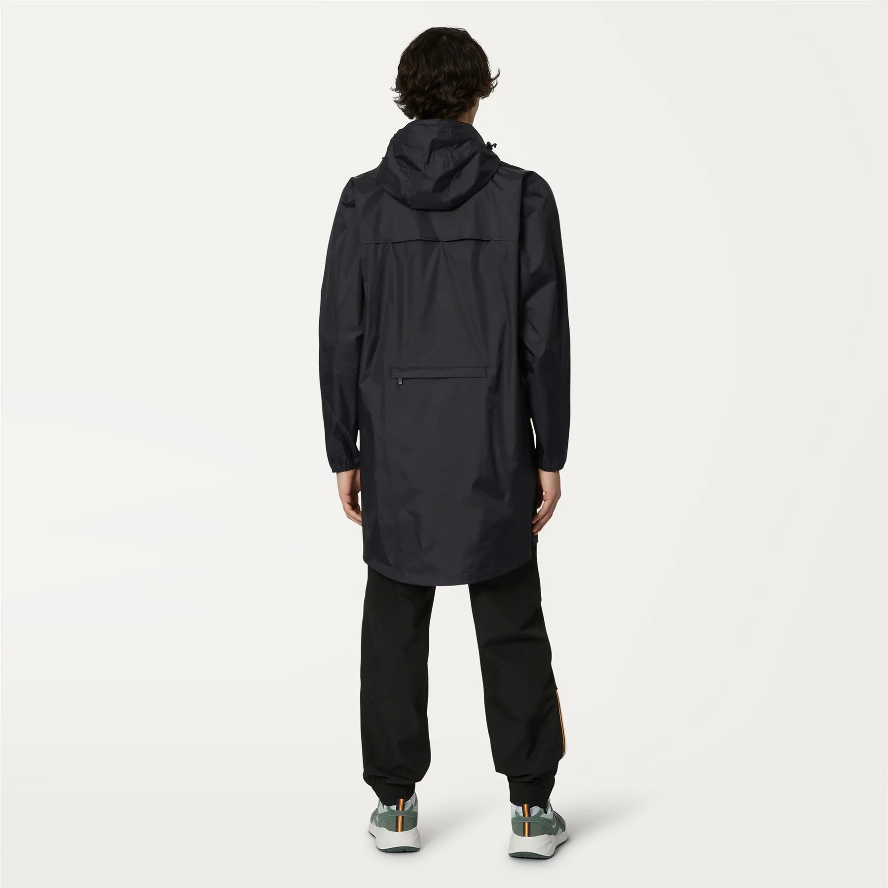 Eiffel - Unisex Waterproof Packable Long Rain Jacket in Black Pure