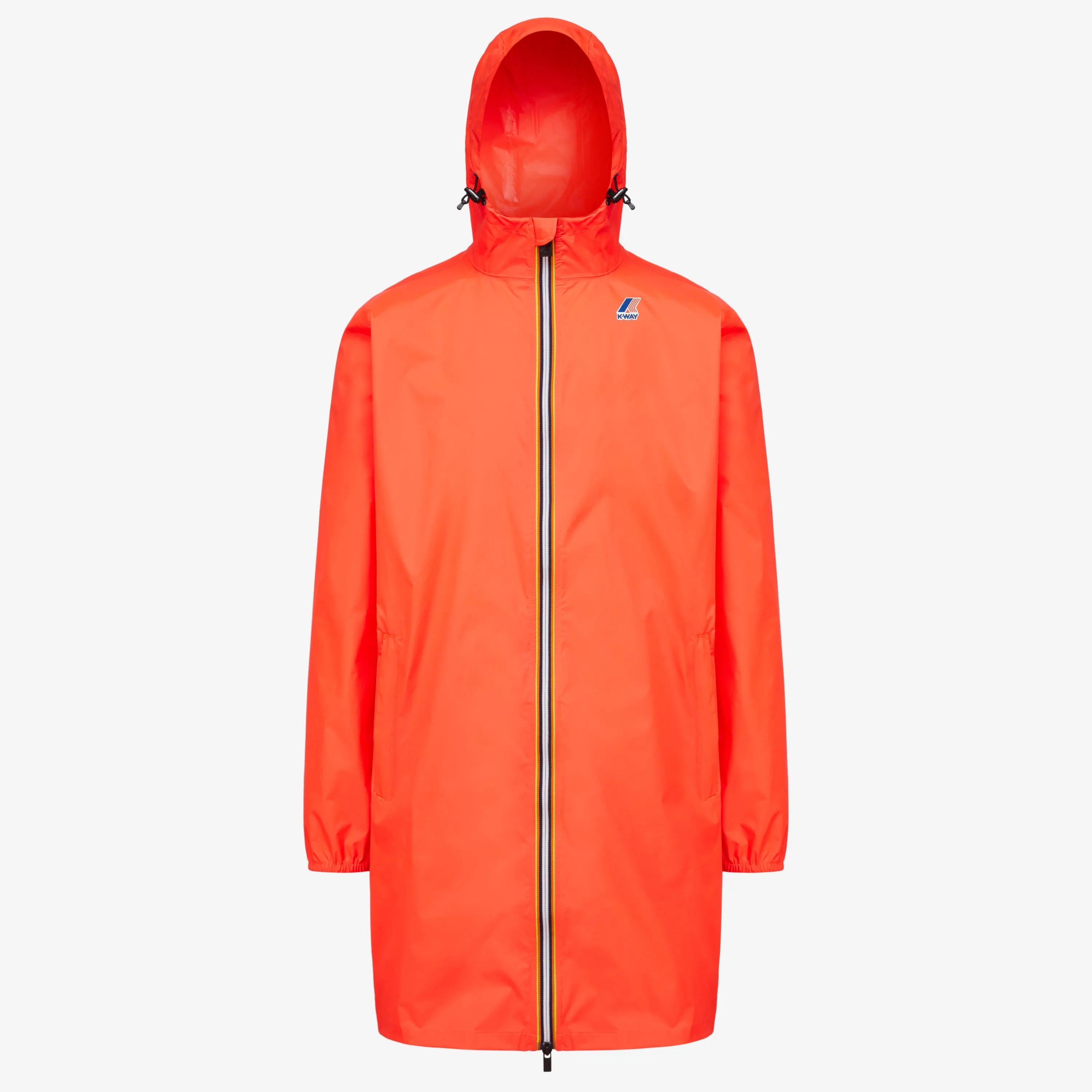 Eiffel - Unisex Waterproof Packable Long Rain Jacket in Red Papavero