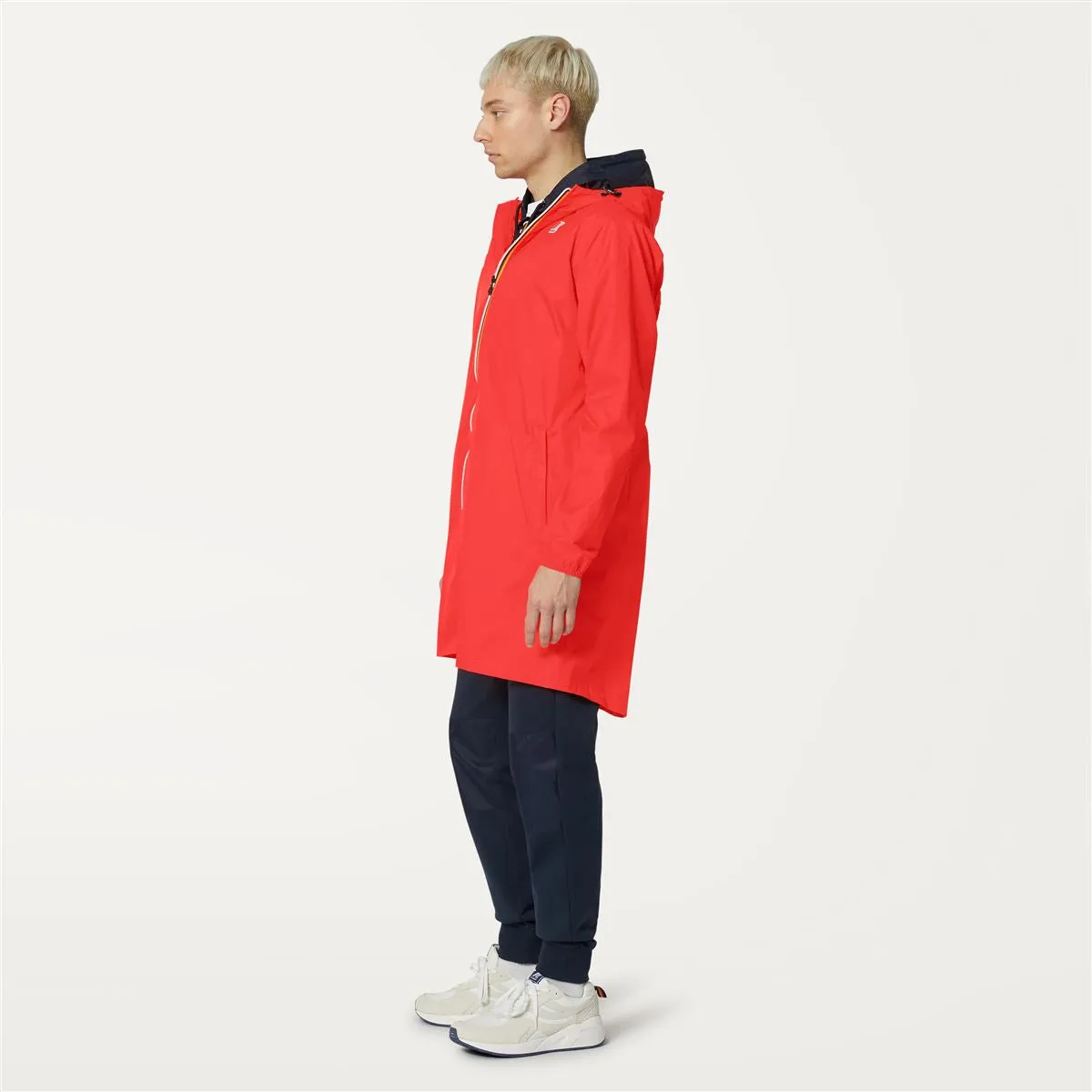 Eiffel - Unisex Waterproof Packable Long Rain Jacket in Red Papavero