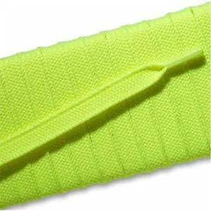 Fashion Athletic Flat Laces Custom Length with Tip - Neon Yellow (1 Pair Pack) Shoelaces