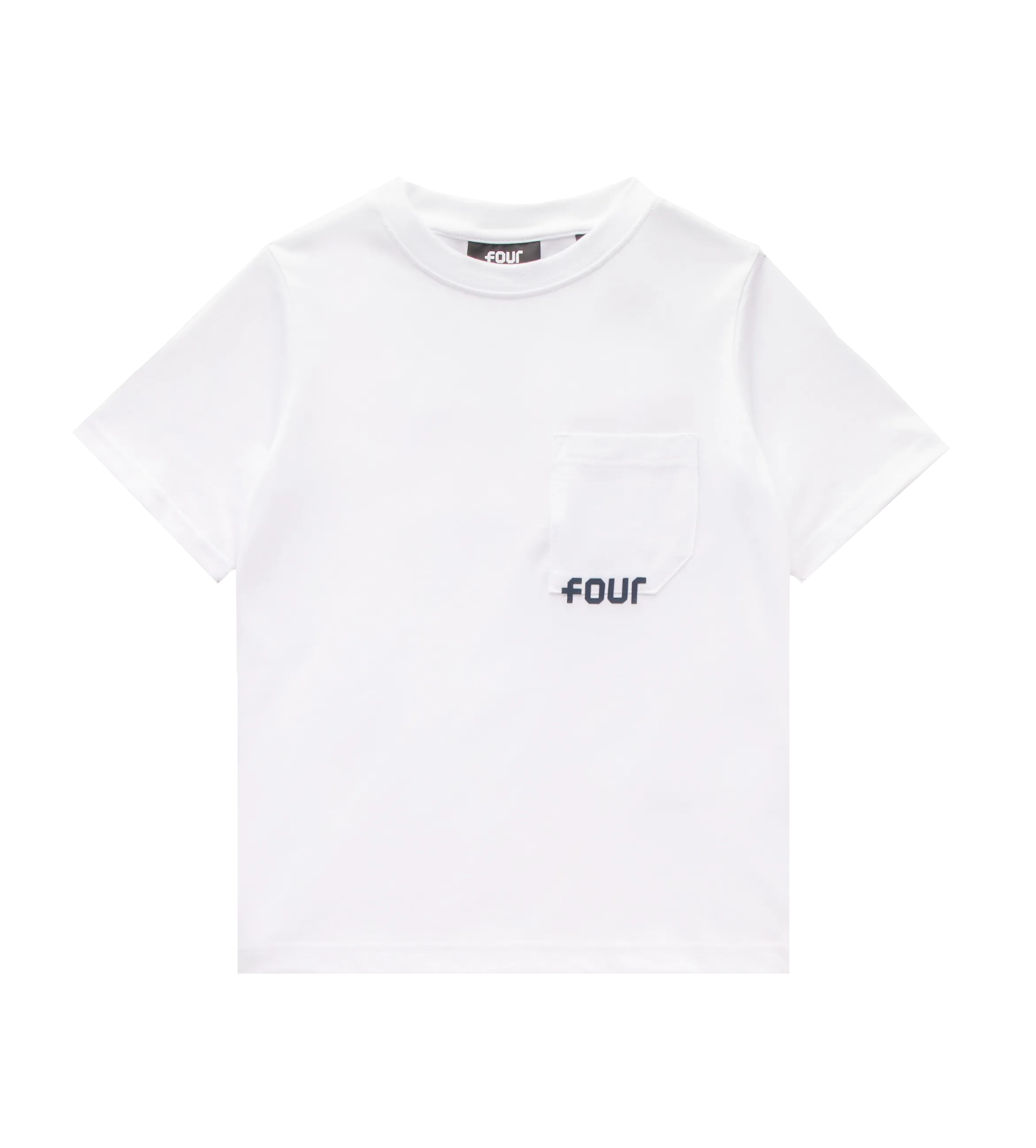 Four Kids Logo Pocket Tee White