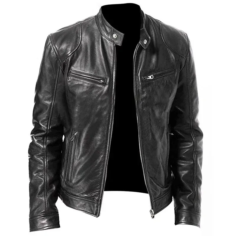 Funki Buys | Jackets | Men's Standing Collar Biker Jackets