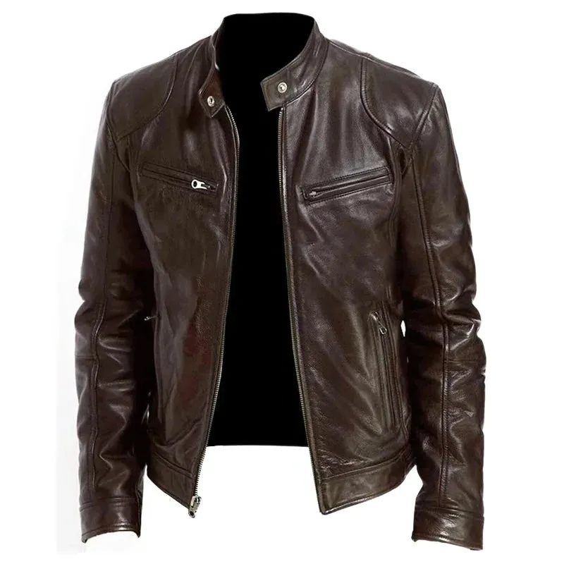 Funki Buys | Jackets | Men's Standing Collar Biker Jackets