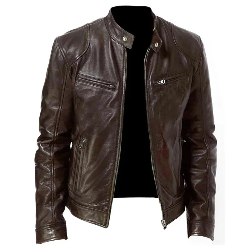 Funki Buys | Jackets | Men's Standing Collar Biker Jackets