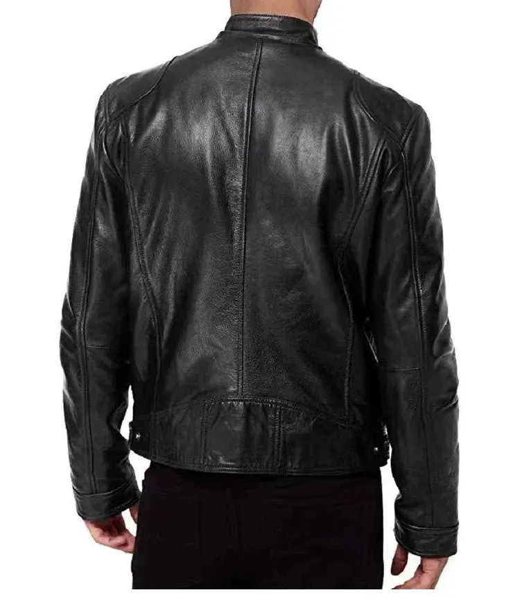 Funki Buys | Jackets | Men's Standing Collar Biker Jackets