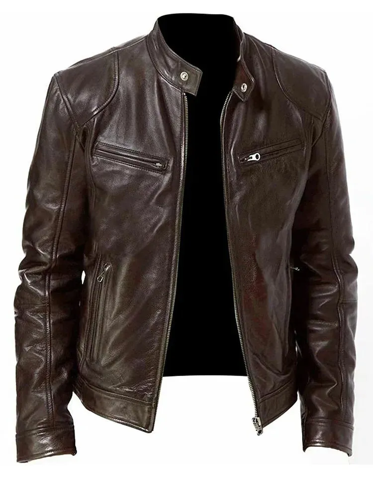 Funki Buys | Jackets | Men's Standing Collar Biker Jackets