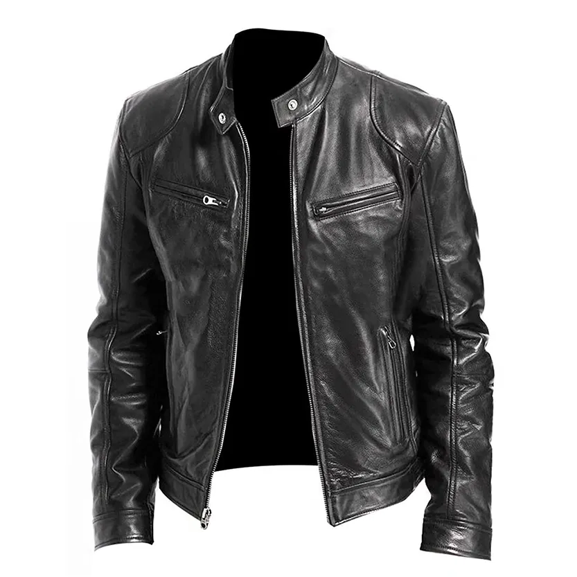 Funki Buys | Jackets | Men's Standing Collar Biker Jackets