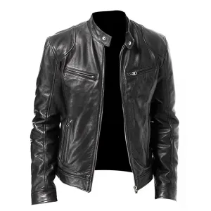 Funki Buys | Jackets | Men's Standing Collar Biker Jackets