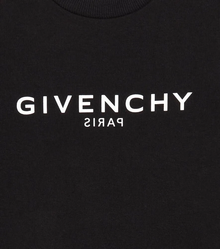 Givenchy Kids Logo Cotton Blend Sweatshirt, Black