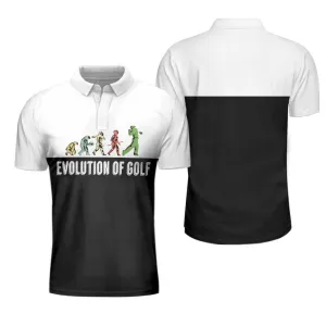 Golf Evolution Vintage Short Sleeve Polo Shirt, Elegant Back And White Polo Shirt, Best Golf Shirt For Men Coolspod